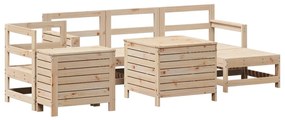 3250540 vidaXL Set canapea de grădină, 7 piese, lemn masiv de pin