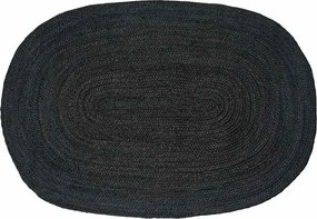 vidaXL Covoare de zonă Oval Negru 122 x 183 cm Iută