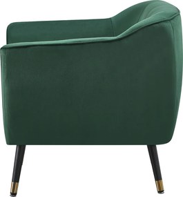 Fotoliu de design, ţesătură Velvet verde/negru/aurie, VIODA