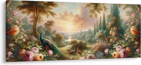 Tablou - Păuni în grădină (120x50 cm)