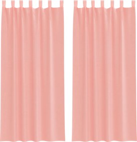 vidaXL Perdele Voile cu Bucle 2 buc Roz 140x245 cm