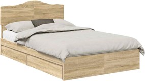 vidaXL Pat cu storage Stejar Sonoma 120 x 200 cm Lemn compozit