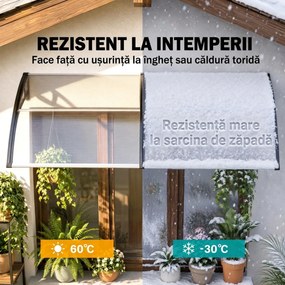 Outsunny Copertina moderna din PP, 200x96x27 cm, negru | Aosom Romania