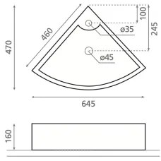 Bathco 0043 - Lavoar suspendat de colț OPORTO 64,5x47 cm porțelan/alb