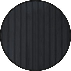vidaXL Covor rotund, negru, 100 cm, bambus