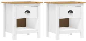 vidaXL Noptiere Hill, 2 buc., 46x35x49,5 cm, lemn masiv de pin