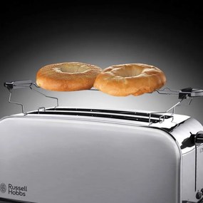 Prajitor de paine Russell Hobbs Adventure 23610-56, 1600 W, 4 felii, 6 trepte, Sistem Perfect Toast pentru coacere uniforma, Incalzire, Otel inoxidabil