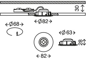 Corp de iluminat LED încastrat pentru baie ATTACH LED/5W/230V IP23 Briloner 7209-019