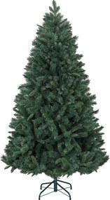 HOMCOM Pom de Crăciun Artificial, Brad Realist Pliabil cu Design cu Balamale și Bază Metalică, Ø102x180 cm, Verde | Aosom Romania