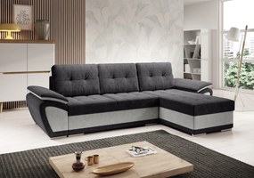 Canapea extensibilă, gri deschis/gri închis, dreapta, ENIF ROH