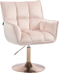 HR560N Scaun Catifea Roz Pudra cu Bază Aurie