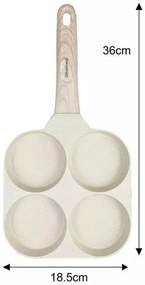 Tigaie cu 4 compartimente Klausberg KB 7823, 18,5 cm, Finisaj marmura, Inductie, Bej