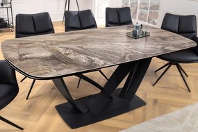 Masa Extensibila cu Blat Ceramic, Taupe, PAPILLON 180-220-260cm