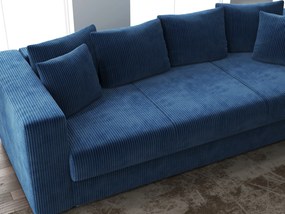 Canapea extensibilă dumonde cu ladă de depozitare si sezut confortabil din spuma high-density, Gloria Zoom Blue 240x100 cm