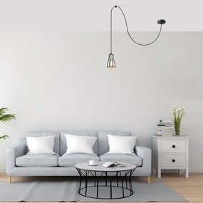 Lustră pe cablu TUBE LONG 1xE27/15W/230V negru/crom