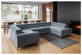 Colțar albastru extensibil/cu spațiu de depozitare (cu colț pe partea dreaptă/în formă de "U") Louis – ELTAP