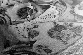 Tablou stilul vintage romantic în design alb-negru