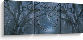 Tablou - Pădurea în ceață (cu ceas) (90x30 cm)