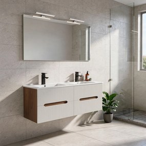 Trent 120 dulap de baie inferior cu chiuvetă ceramică (4 sertare) sunset oak-white