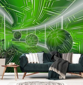 Fototapet - Străduță verde  cu mingi mici (152,5x104 cm)