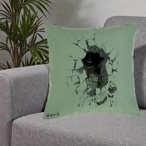 Perna Personalizata Attack on Titan Titan Crapand Zidul, 40x40 cm, Verde, Husa Detasabila, Perna Inclusa, BEKZ®