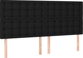 vidaXL Tăblie de pat neagră 180x5x118/128 cm, material textil