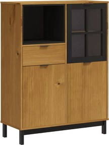 vidaXL Dulap cu ușă din sticlă „FLAM” 92x40x122,5 cm lemn masiv de pin