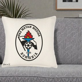 Perna Personalizata Gaz Metan Medias 1945 Fotbal, 40x40 cm, Crem Reliefat, Husa Detasabila, Perna Inclusa, BEKZ®