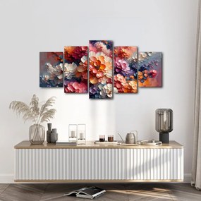 Tablou 5-piese explozie de culori florale