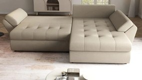 Colțar extensibil dumonde cu ladă de depozitare si sezut confortabil din spuma high-density, Loana Enjoy Camel 270x185 cm