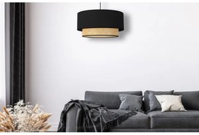 Lustră pe cablu Duolla BOHO 1xE27/15W/230V d. 45 cm negru/ratan
