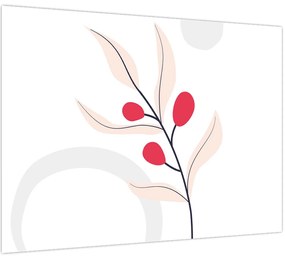 Tablou pe sticlă - Abstracție florală roz N⁰3 (70x50 cm)
