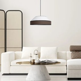 Lustră pe cablu MANISO 1xE27/60W/230V d. 45 cm alb/maro