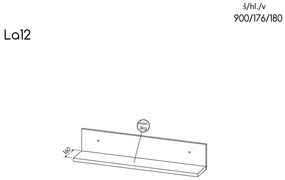 Raft typ LA12 Laticia (mat negru + stejar wotan). 1040638
