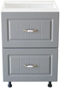 Corp inferior 50 cu 2 sertare metalice greutate Zebra MDF gri dungi
