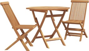 vidaXL Set de masă pentru grădină 3 pcs Maro Lemn Solid de Acacia