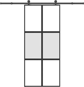 vidaXL Ușă glisantă cu set de feronerie sticlă temperată și aluminiu