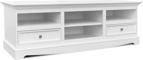 Comodă TV lemn masiv alb Linea, 167 × 53 × 53 cm