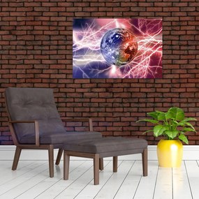 Tablou - Globul pământen în curenți (90x60 cm)