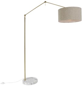 Lampa de podea aurie cu abajur boucle taupe 50 cm reglabila - Editor