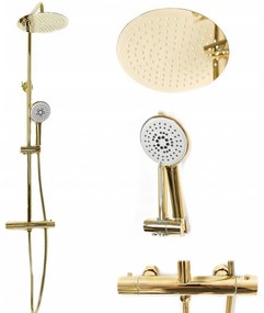 Baterie pentru dus Vincent gold reglabila - H 123,5 cm