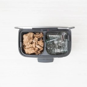 Cos de gunoi Brabantia Bo Pedal 1003192, 2x30 L, Inchidere lina, Baza antiderapanta, Rezistent la amprente, Inox/mat