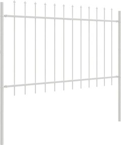 vidaXL Gard de Grădină 5 pcs Alb 8,5 x 1,2 m Oțel acoperit cu pulbere