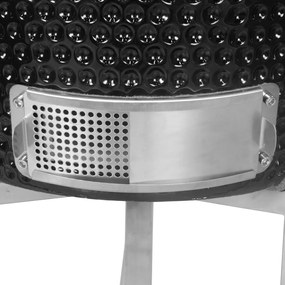 Grătar ceramic Kamado cu rafturi și suport 32,5 cm