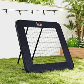 HOMCOM Rebounder Pliabil și Reglabil pentru Fotbal, Baseball și Volei, Plasă de Fotbal, 128x118x108-120 cm, Negru | Aosom Romania