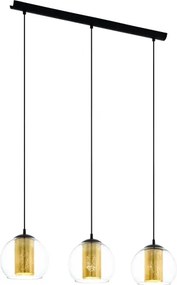 Eglo 79461 - Lustră suspendată pe cablu BOLSANO 3xE27/28W/230V auriu/negru