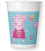 Purcelușa Peppa Messy Play set de pahare din plastic, 8 bucăți, 200 ml