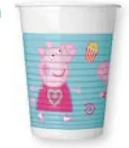 Purcelușa Peppa Messy Play set de pahare din plastic, 8 bucăți, 200 ml