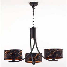 Jupiter 2106 - Lustră cu lanț ARTHUR, 3xE27/15W/230V, negru/portocaliu, decor marmură