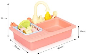 Chiuvetă de bucătărie umplută cu apă cu robinet 12 jucării suplimentare pentru copii